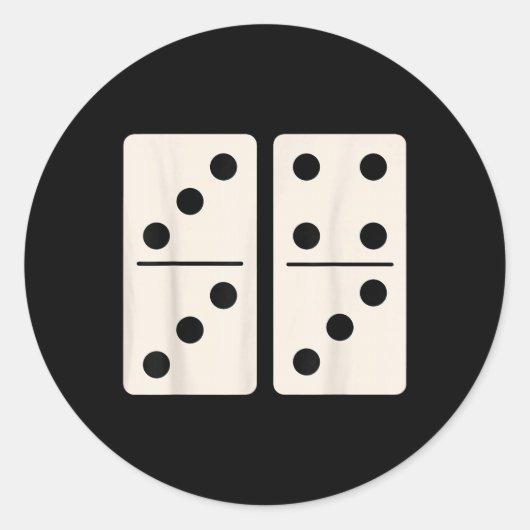 Domino spel 6 7 Grappig 67 Alpha Bargoens Gen Z Br Ronde Sticker (Voorkant)