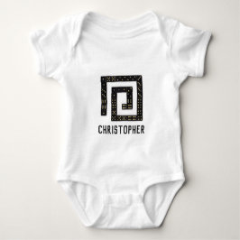 Domino Spiral Name Baby Bodysuit