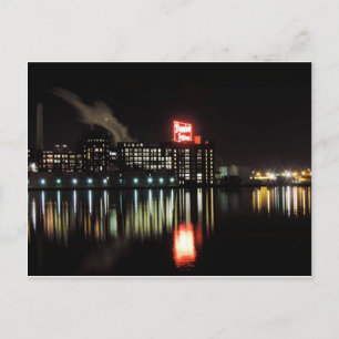 Domino Sugar Baltimore bij nacht Briefkaart