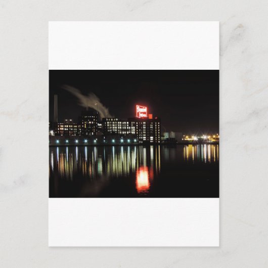 Domino Sugar Baltimore bij nacht Briefkaart (Voorkant)