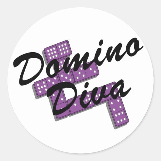 Domino T-shirts en Gifts. Ronde Sticker (Voorkant)