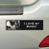 domino-up-close, ik hou van mijn Bunny Bumpersticker (Op auto)