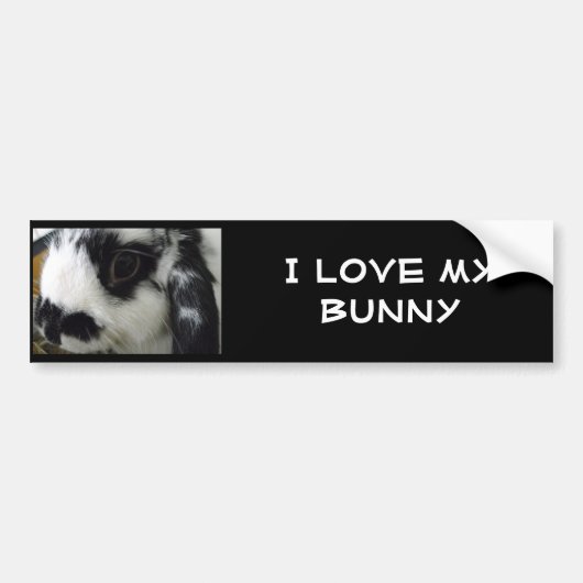 domino-up-close, ik hou van mijn Bunny Bumpersticker (Voorkant)