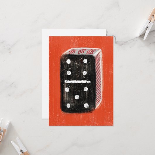 Domino Wenskaart Kaart (Voorkant / Achterkant in situ)