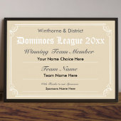 Dominoes Competition Certificate Poster