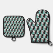 Dominoes Design Oven Mitt & Pothouder Set (Voorkant)