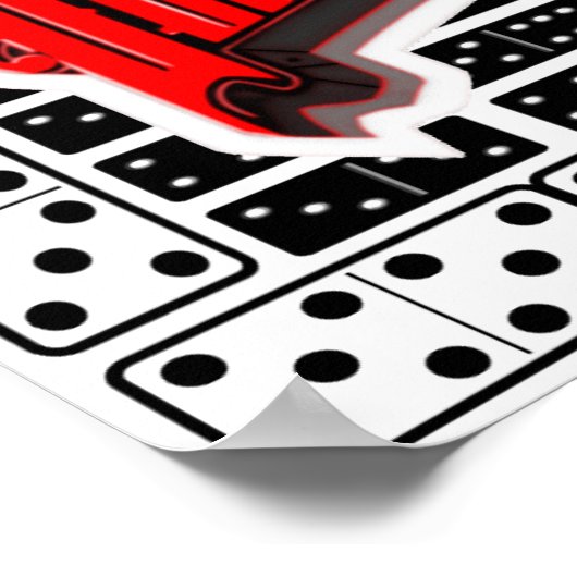 Dominoes Gaming Typography Decor Poster (Hoek)