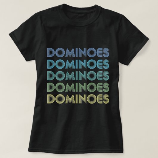 DOMINOES Grappige woorden op een Shirt  retro (Design voorkant)