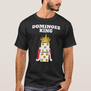 Dominoes Koning Mannen Dominoes Speler Jongens Dom T-shirt