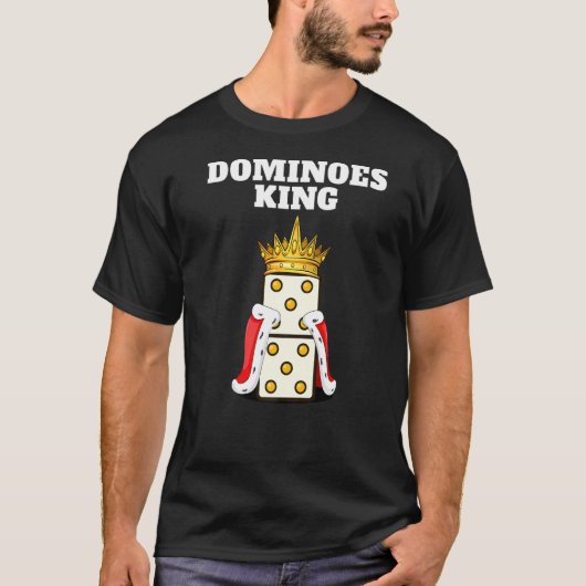 Dominoes Koning Mannen Dominoes Speler Jongens Dom T-shirt (Voorkant)
