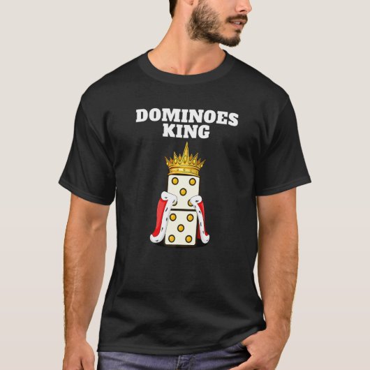 Dominoes Koning Mannen Dominoes Speler Jongens Dom T-shirt (Voorkant)