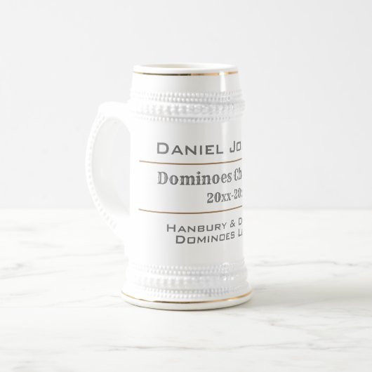 Dominoes Player en Dominoes Champion Bierpul (Voorkant links)