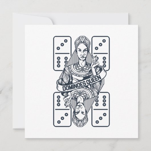 Dominoes Queen Play Tiles Puzzler Game Gift Kaart (Voorkant)
