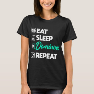 Dominoes Shirt Funny Eat Slaap Dominoes Spel Domei