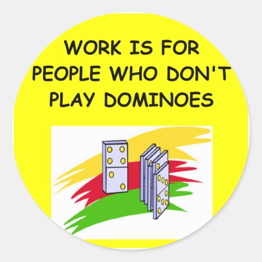 DOMINOES-speler Ronde Sticker (Voorkant)