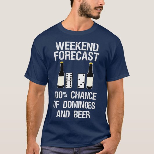 DominoesFunny Dominoes Player en Beer T-shirt (Voorkant)