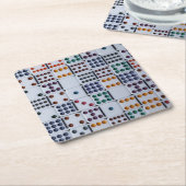 Dominos Numbers Game Kartonnen Onderzetters (Schuin)