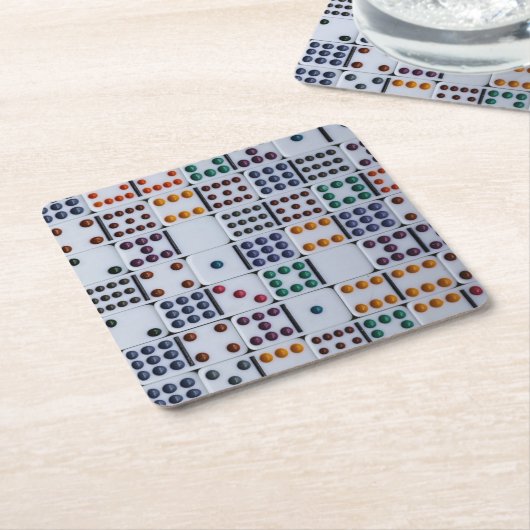 Dominos Numbers Game Kartonnen Onderzetters (Schuin)
