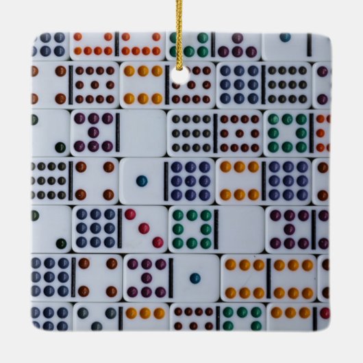 Dominos Numbers Game Keramisch Ornament (Achterkant)