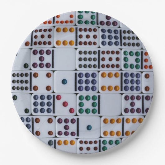 Dominos Numbers Game Papieren Bordje (Voorkant)