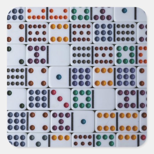 Dominos Numbers Game Vierkante Sticker (Voorkant)