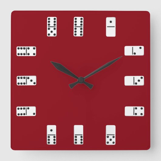 Dominos Wall Clock Vierkante Klok (Voorkant)