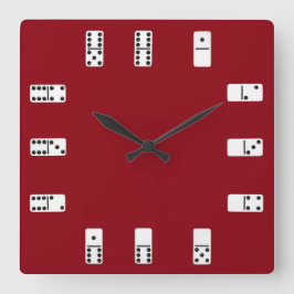 Dominos Wall Clock Vierkante Klok
