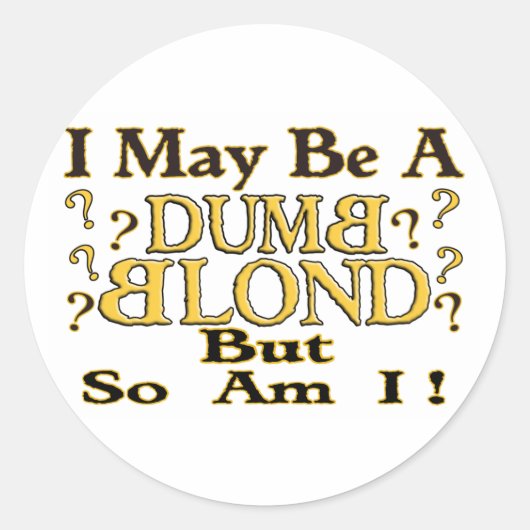 "DOMME BLOND" RONDE STICKER (Voorkant)