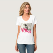 domme blonde roze t-shirt DBR-kleding CO (Voorkant volledig)