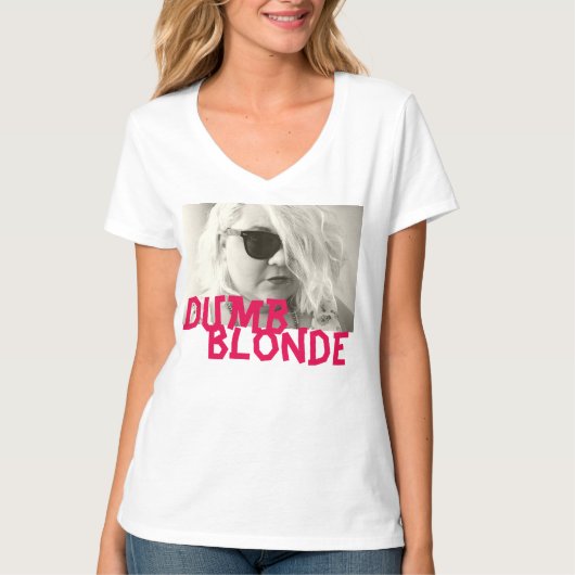 domme blonde roze t-shirt DBR-kleding CO (Voorkant)