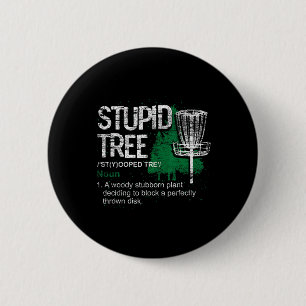 Domme Boomdefinitie Funny Athlete Discgolf Ronde Button 5,7 Cm