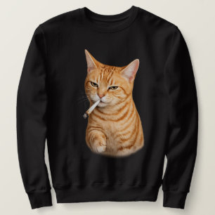 Domme Coole Grappige Kat Meme Rokkende Kat sigaret Trui