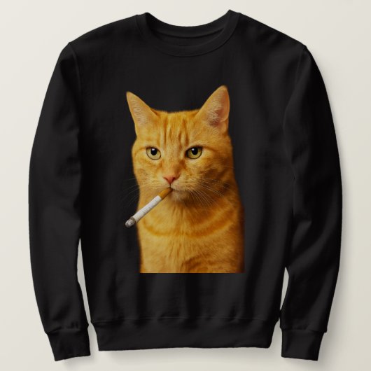 Domme Coole Grappige Kat Meme Rokkende Kat sigaret Trui (Design voorkant)