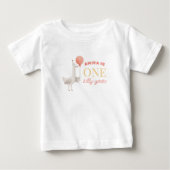 Domme Gans 1e Verjaardagsshirt Persoonlijk Baby (Voorkant)