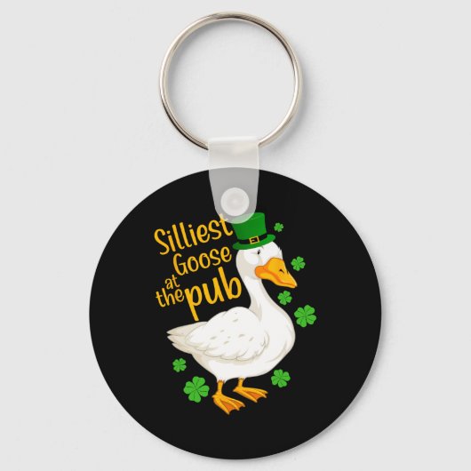 Domme gans bij de Pub grappige St. Patricks Dag. Sleutelhanger (Voorkant)