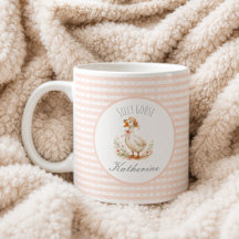 Domme Gans Elegante Roze Meisjes Aangepaste Naam