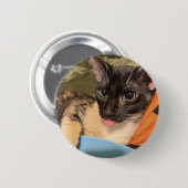 Domme kat ronde button 5,7 cm (Voorkant /achterkant)