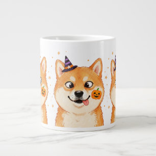 Domme Shiba Inu Halloween Pompoen Grote Koffiekop