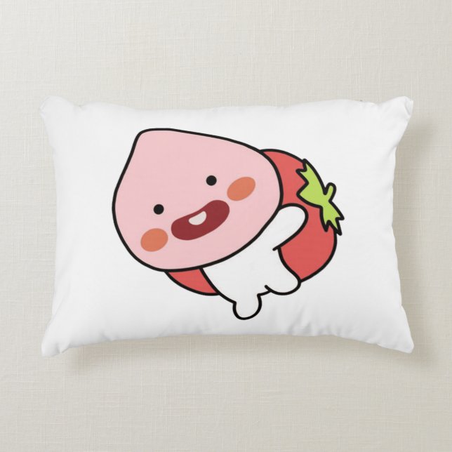 Dommige Baby Apeach Accent Kussen (Voorkant)