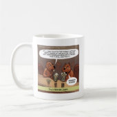 Dommige bevergrappen Funny cartoon Koffiemok (Links)