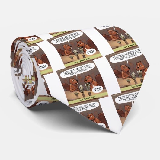 Dommige bevergrappen Funny cartoon Stropdas (Opgerold)