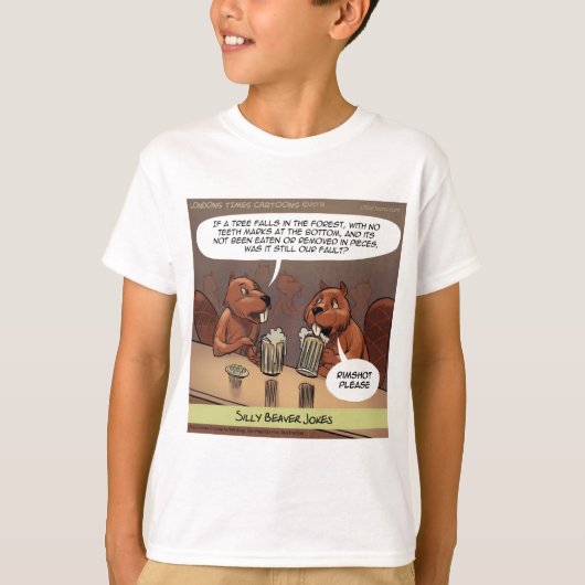 Dommige bevergrappen Funny cartoon T-shirt (Voorkant)