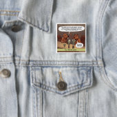 Dommige bevergrappen Funny cartoon Vierkante Button 5,1 Cm (In situ)
