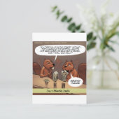 Dommige bevergrappen Grappige cartoon Briefkaart (Staand voorkant)