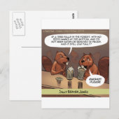 Dommige bevergrappen Grappige cartoon Briefkaart (Voorkant / Achterkant)