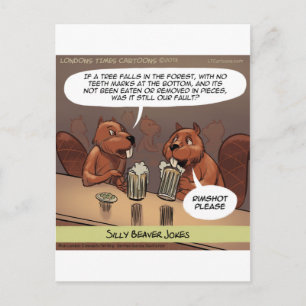 Dommige bevergrappen Grappige cartoon Briefkaart