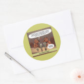 Dommige bevergrappen Grappige cartoon Ronde Sticker (Envelop)
