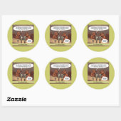 Dommige bevergrappen Grappige cartoon Ronde Sticker (Vel)