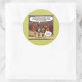 Dommige bevergrappen Grappige cartoon Ronde Sticker (Tas)