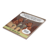 Dommige bevergrappen Grappige cartoon Tegeltje (Zijkant)